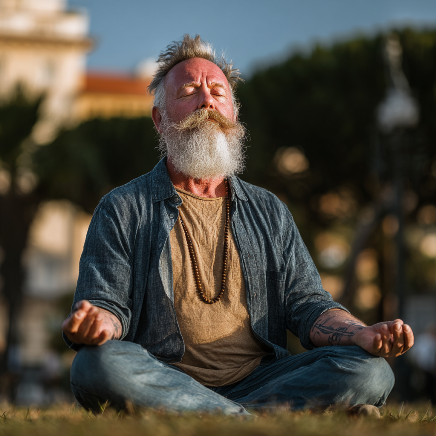 Щаслива група літніх людей після заняття йогою